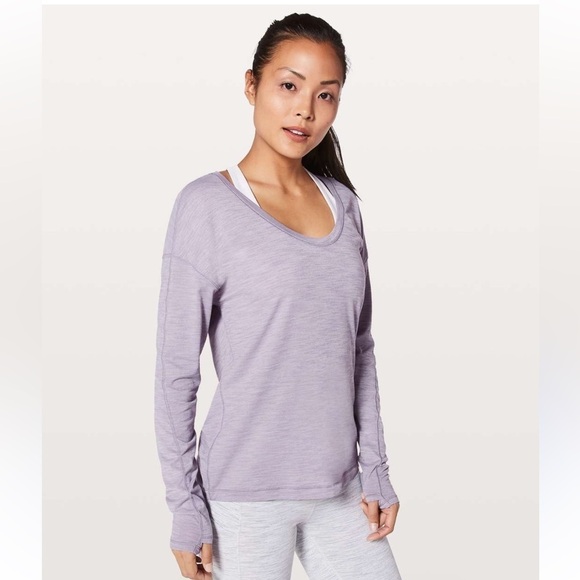 lululemon athletica Tops - Lululemon Meant To Move Long Sleeve Shirt Heathered Dusty Dawn size 4